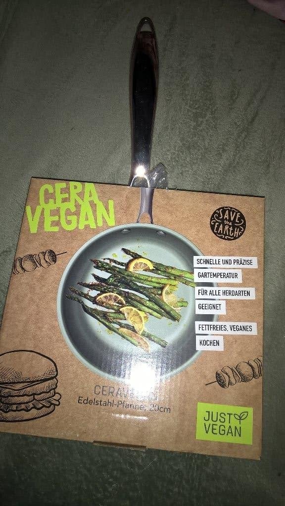 NIEUW EDELSTAAL RVS KOEKENPAN JUST VEGAN CERA VEGAN 20 CM, Ophalen, Nieuw, Rvs