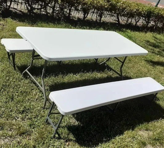 Biertafel set kunststof; 1x tafel + 2x bank, Ophalen, Overige materialen, Gebruikt, Inklapbaar
