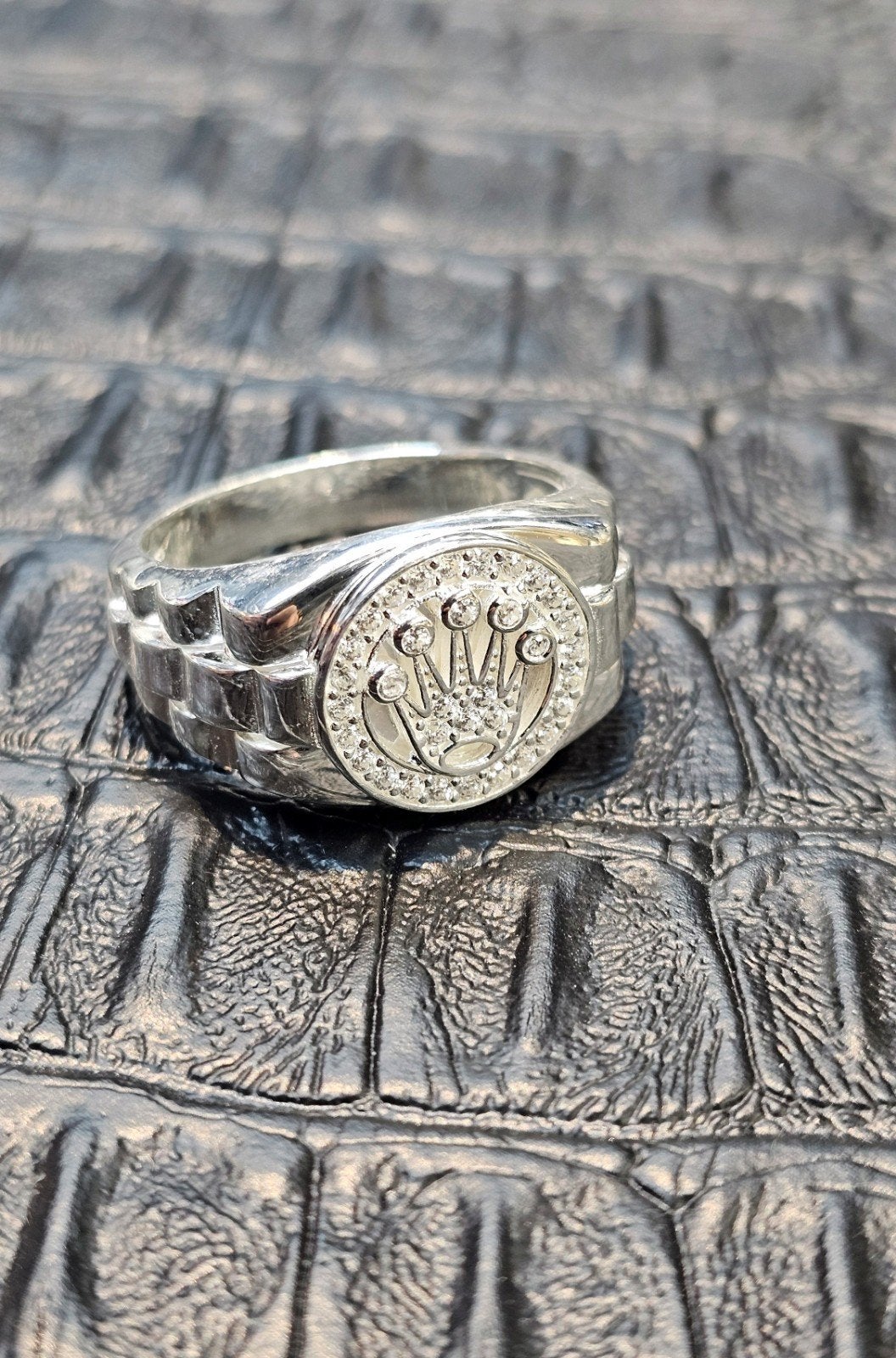 Prachtige zilver Kroon ring