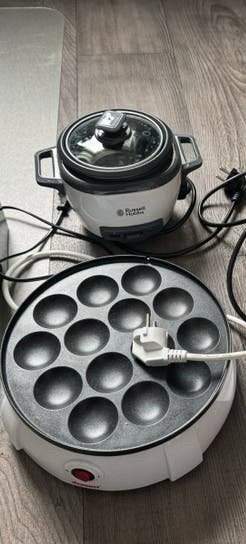 Mini rijststomer poffertjesmaker mixer en staafmixer, Ophalen, Gebruikt