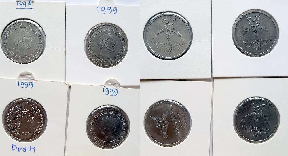 11 Bezoekerspenningen  Rijksmunt 1998-2001, Verzenden, Overige materialen, Nederland
