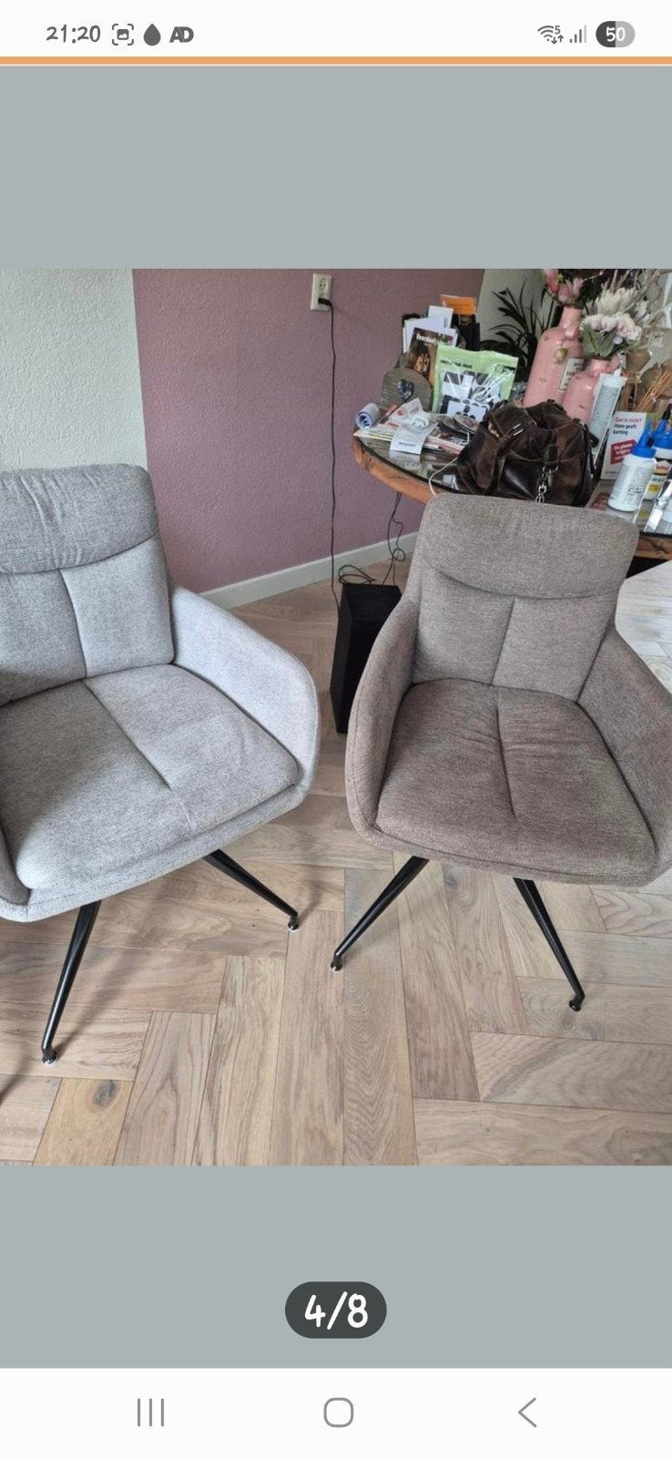 4 nieuwe eetkamerstoelen, Huis en Inrichting, Stoelen, Ophalen, Nieuw, Grijs