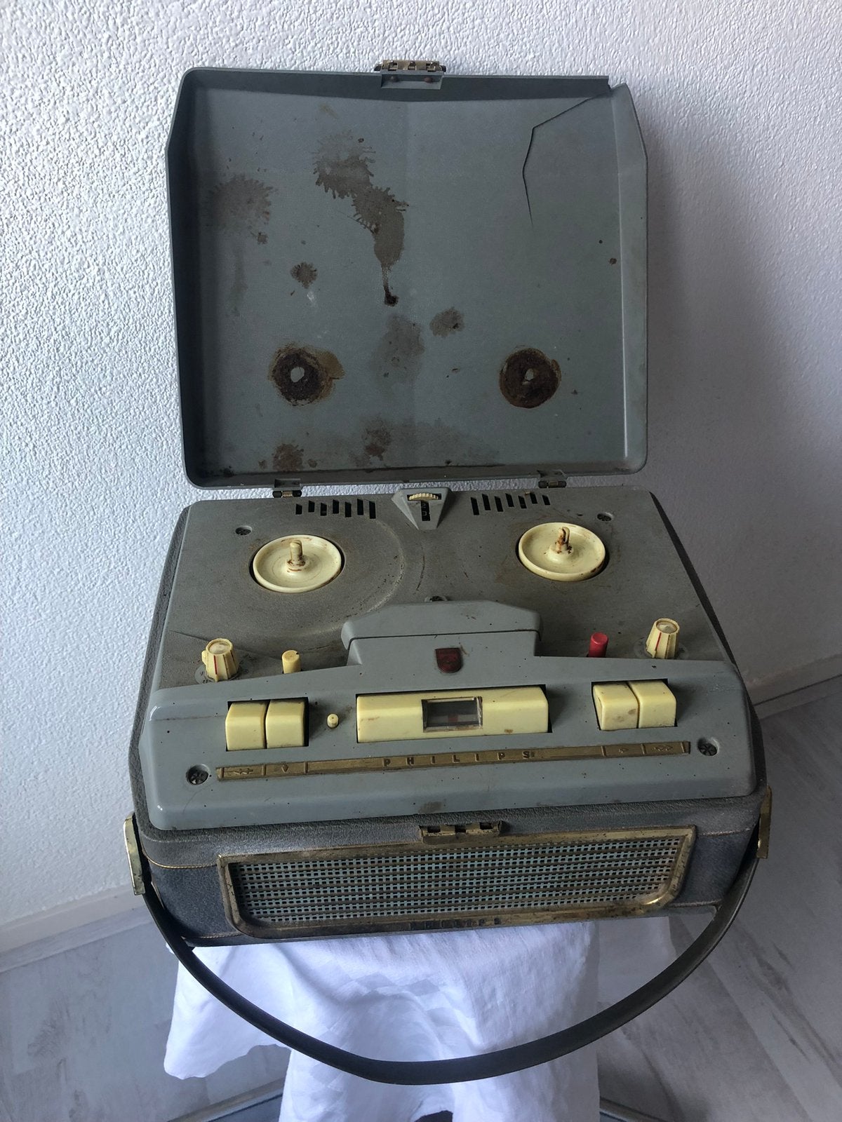 Vintage Bandrecorder Philips, Audio, Tv en Foto, Ophalen of Verzenden, Bandrecorder, Met stofkap