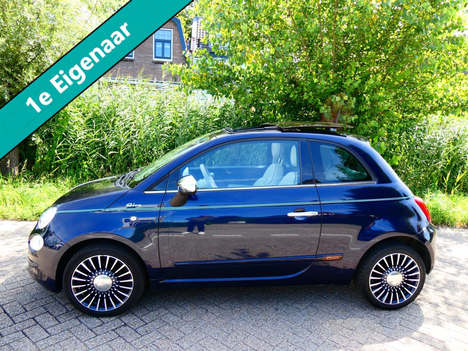 Fiat 500 1.2i 4-Cilinder 1e eig. RIVA Clima Cruise Leder Nav, Auto's, Voorwielaandrijving, Gebruikt, 4 cilinders, 840 kg