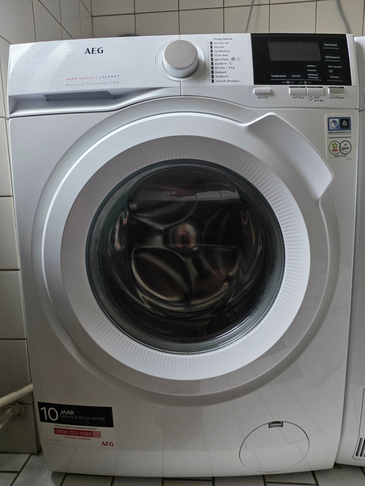 AEG 6000 SERIES LAVAMAT ProSense 1-8kg Wasmachine, Witgoed en Apparatuur, Wasmachines, 8 tot 10 kg, Ophalen, 1200 tot 1600 toeren
