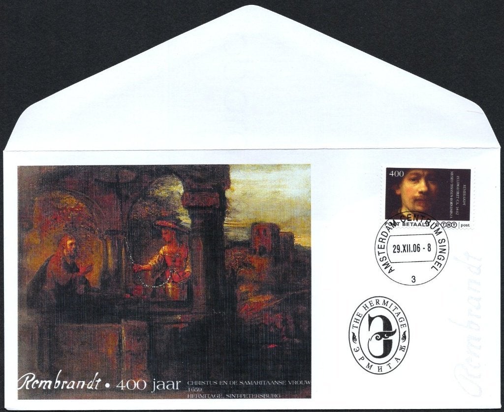 Rembrandt - Christus en de Samaritaanse vrouw - Hermitage, Postzegels en Munten, Brieven en Enveloppen | Nederland, Verzenden