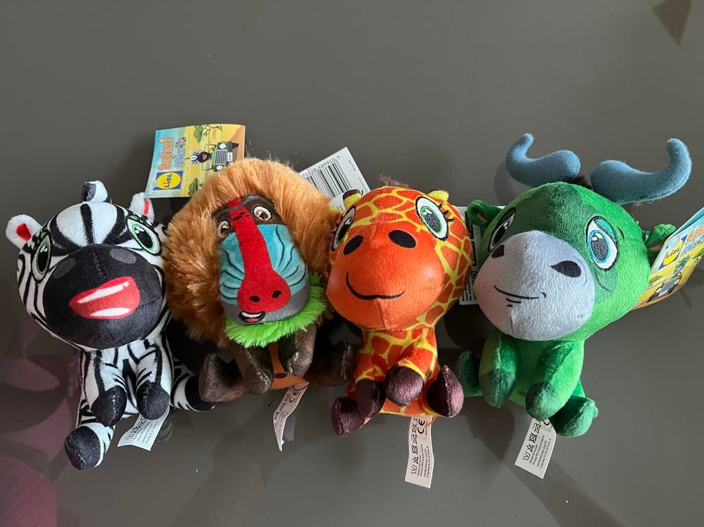 Safari mini's: Buddy Buffel, Gina Giraf, Manuel Mandril, Zoë, Lidl, Overige karakters, Overige typen, Nieuw