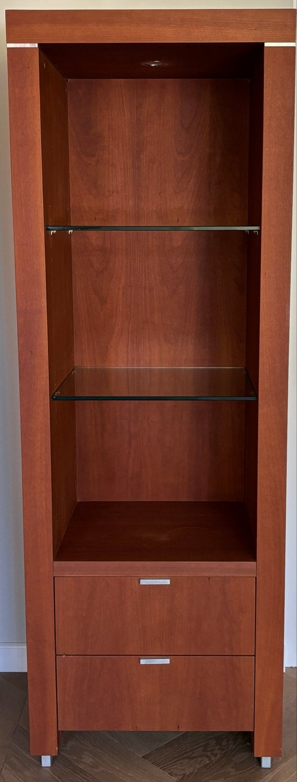 Vitrinekast kersenhout, Huis en Inrichting, Kasten | Vitrinekasten, Ophalen, Gebruikt, 50 tot 100 cm, Kersenhout