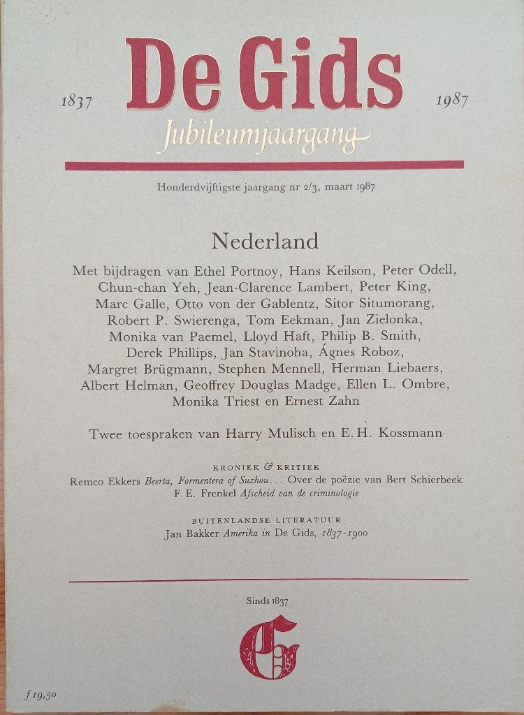 KORTING! De Gids, jubileumjaargang 1837-1987, Ophalen of Verzenden, 20e eeuw of later, Zo goed als nieuw