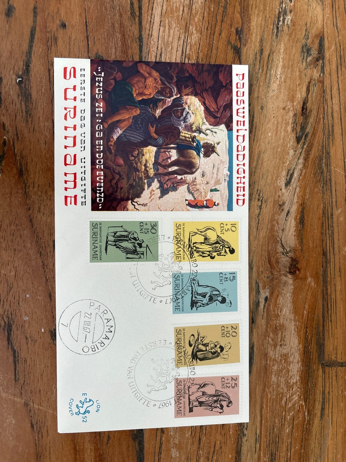 Suriname Paasvelddagheid Eerstedag Envelop 1967, Ophalen of Verzenden, Beschreven, Rest van de wereld