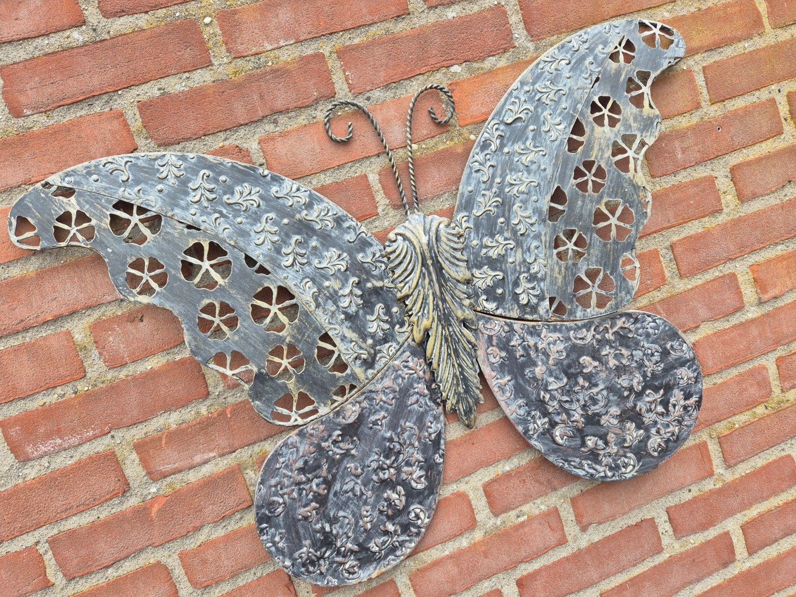 Decoratieve metalen vlinder voor aan de muur, Tuin en Terras, Tuinwanddecoratie, Ophalen, Gebruikt