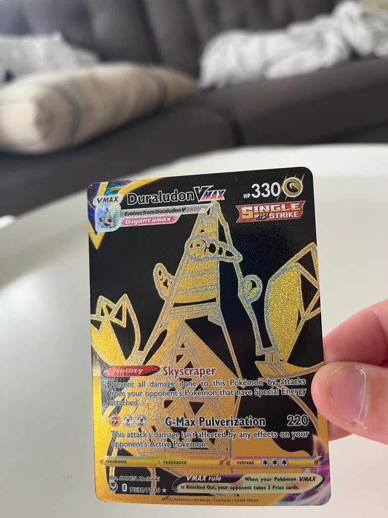 Pokémonkaart Duraludon VMAX (Full Art) - Zeldzaam!, Ophalen of Verzenden, Zo goed als nieuw, Losse kaart, Foil