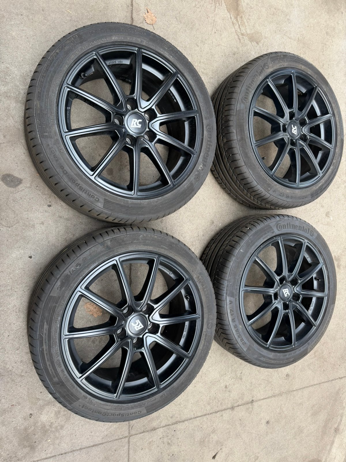 225/45-17 Velgenset 5x112 et 46 naaf 57,1 7mm, Ophalen, Gebruikt, Banden en Velgen, 17 inch