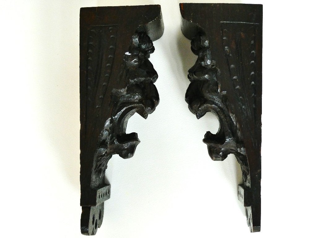 2 Grote antieke houtgesneden leeuwenkop ornamenten consoles, Overige onderwerpen, Houtsnijwerk, Ophalen of Verzenden, Handgemaakt