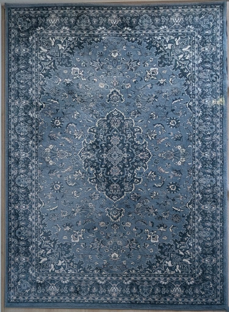 IKEA VEDBÄK vloerkleed blauw 170x230 perzisch laagpolig, Ophalen, Gebruikt, Blauw, Perzisch / oosters