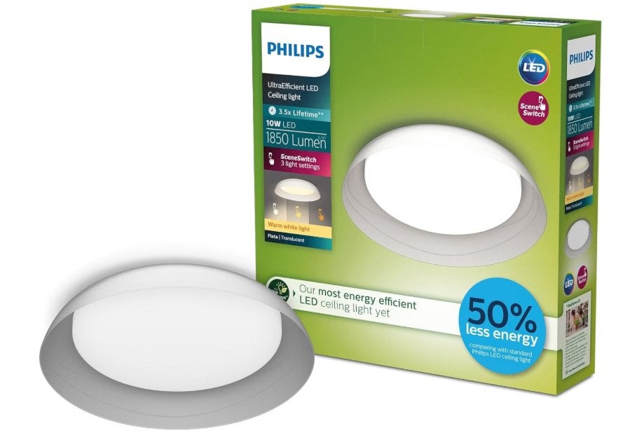 Philips Fleta Plafondlamp | 10W | 2700K 3 stapsdimmer NIEUW, Dimbaar, Kunststof, Modern, Meerkleurig