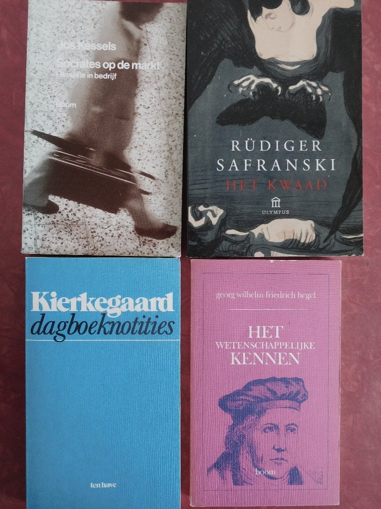 Filosofie boeken Kessels Safranski Kierkegaard Hegel, Ophalen of Verzenden, Gelezen