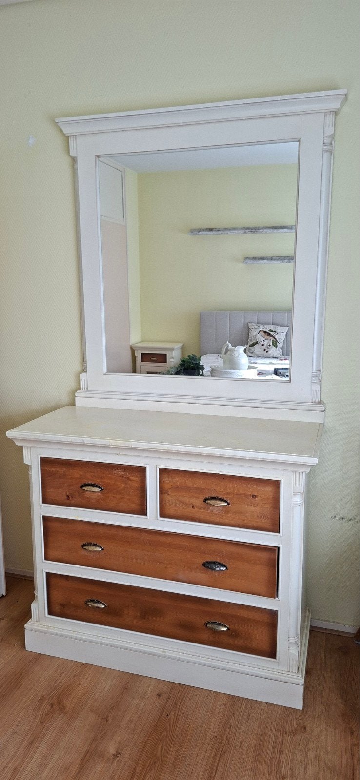 prachtige landelijke commode/dressoir met grote spiegel, Ophalen