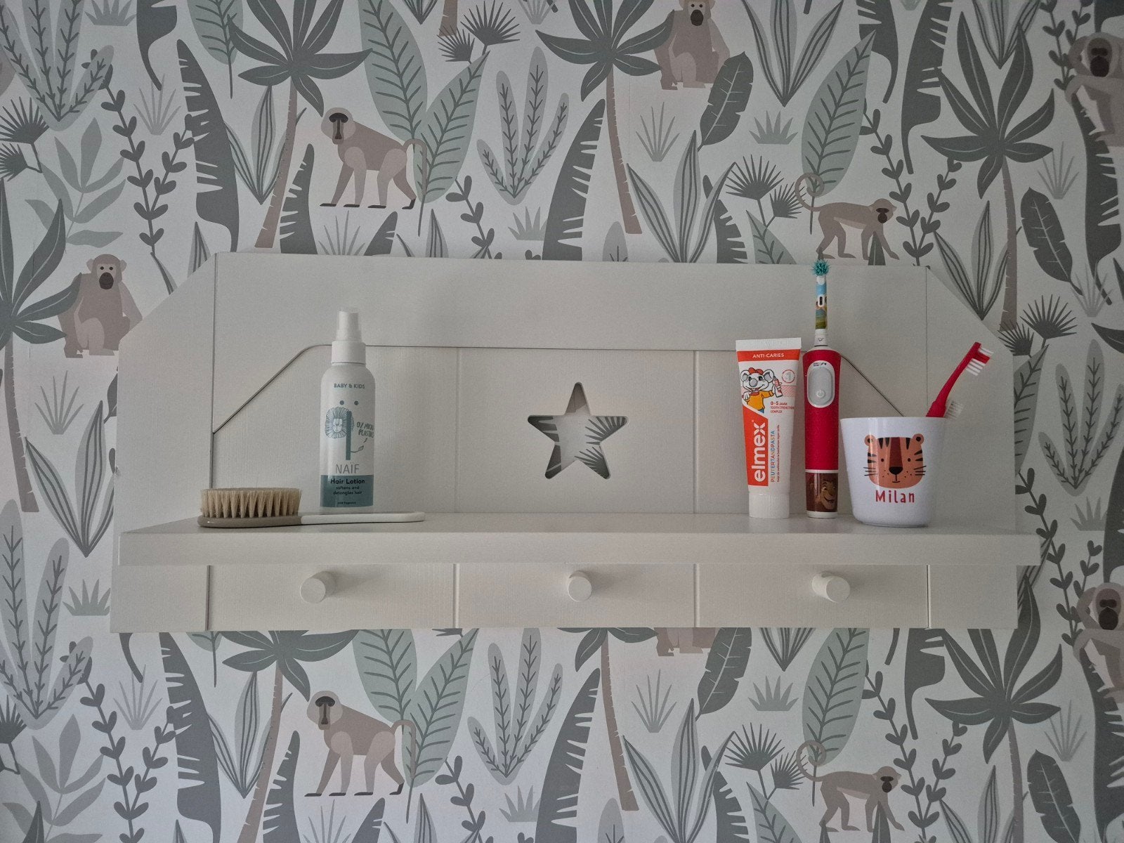 Interieurset Kinderkamer - Witte wandplank, Ophalen, Overige merken, Zo goed als nieuw, Wit