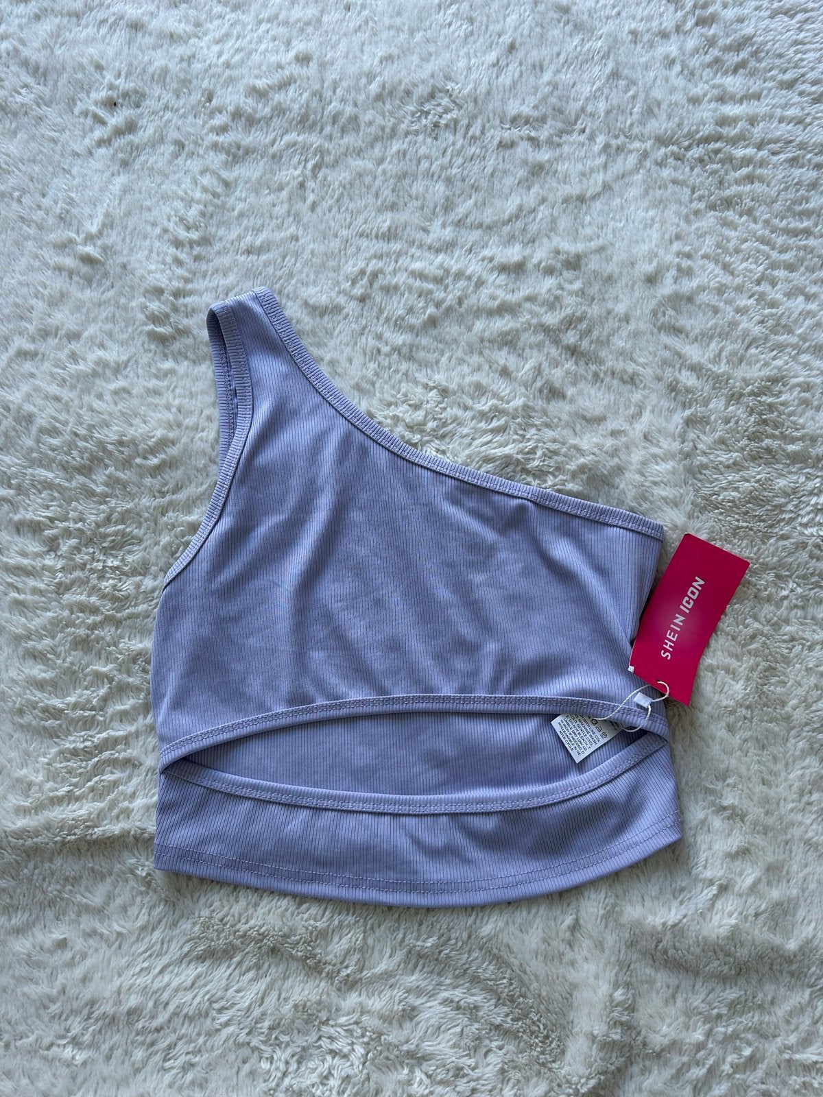 Shein Icon paarse crop top met één schouder, Maat 38/40 (M), Paars, Nieuw, Ophalen of Verzenden