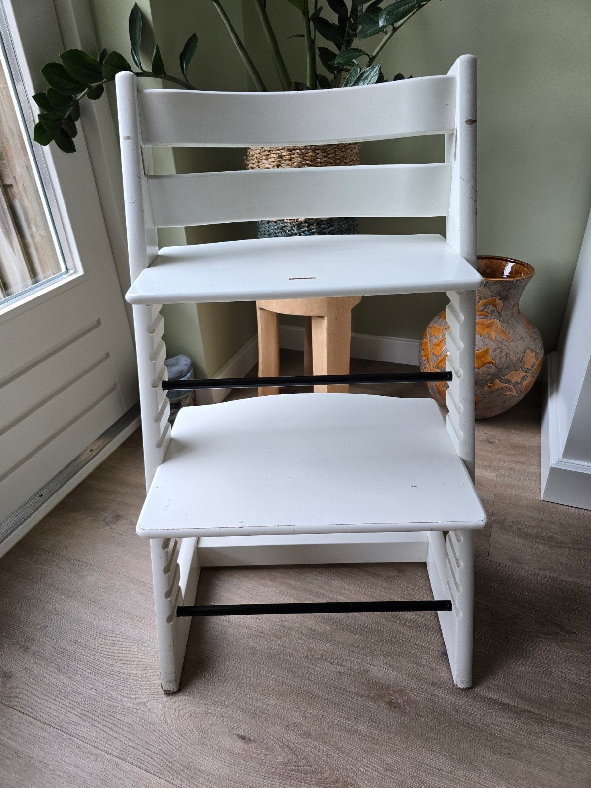 Stokke triptrap wit oud model, Ophalen, Gebruikt, Meegroeistoel