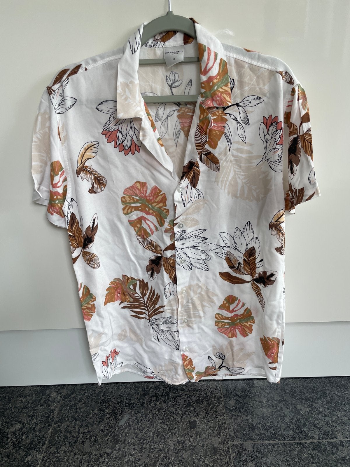 Marrakech Premium Hawaii overhemd maat S, Ophalen of Verzenden, Zo goed als nieuw, Wit, Halswijdte 38 (S) of kleiner