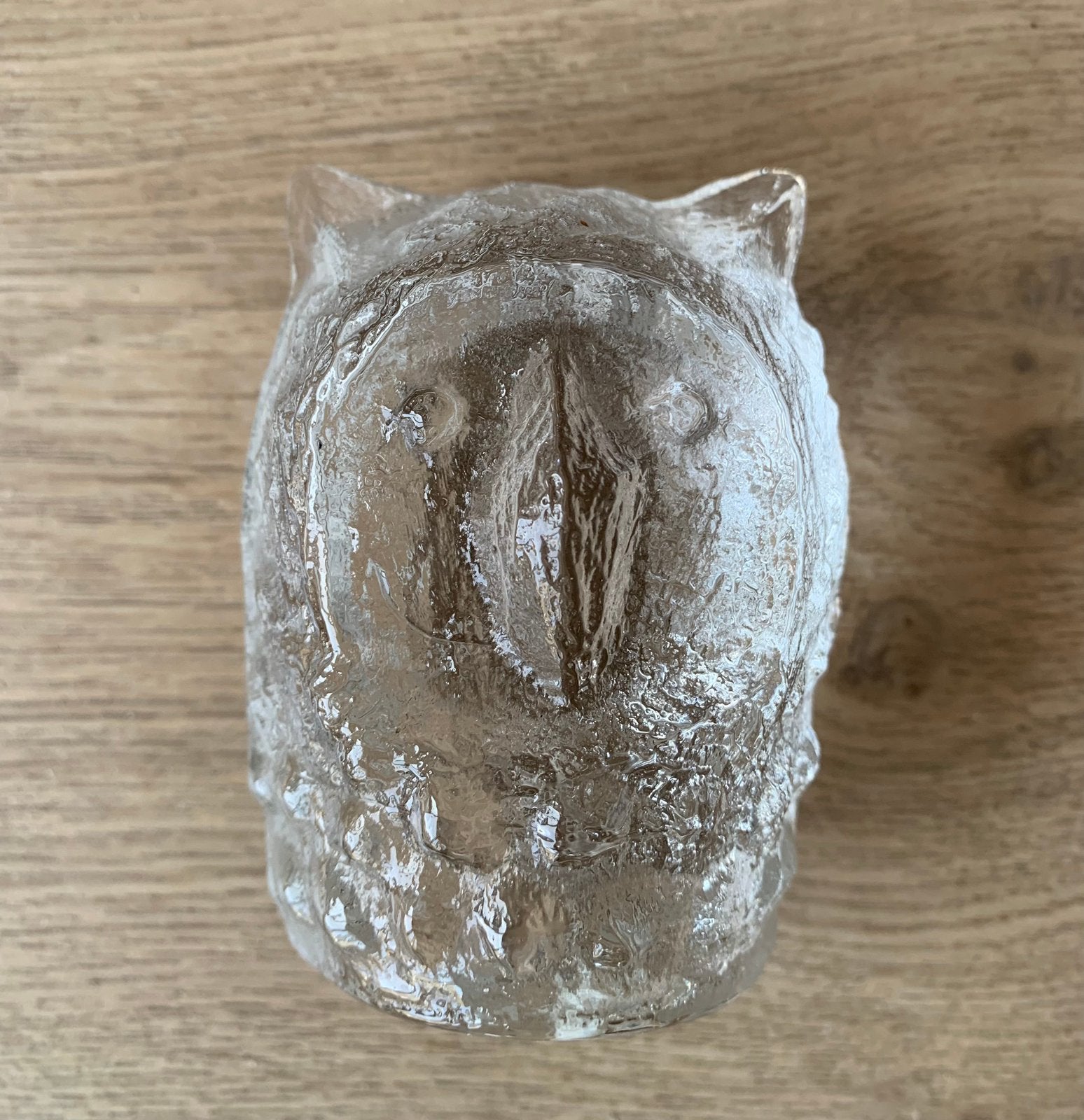 Vintage Modern Lood Kristal Glazen Uil Pukeberg Zweden ZGAN, 8 cm, Object, Handgemaakt, Ophalen
