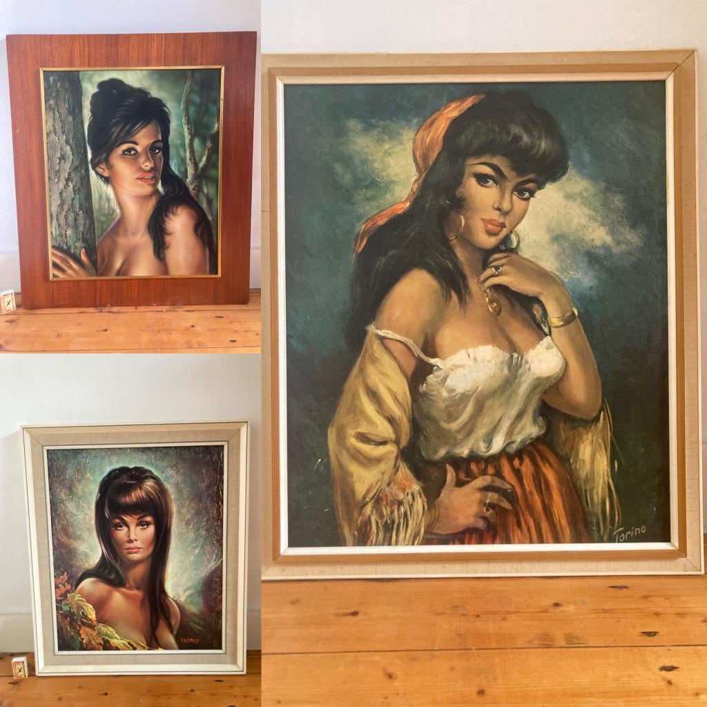 4 stuks Carmen Torino Tina J.H. Lynch grote XL schilderijen, Ophalen of Verzenden, Huis en Inrichting