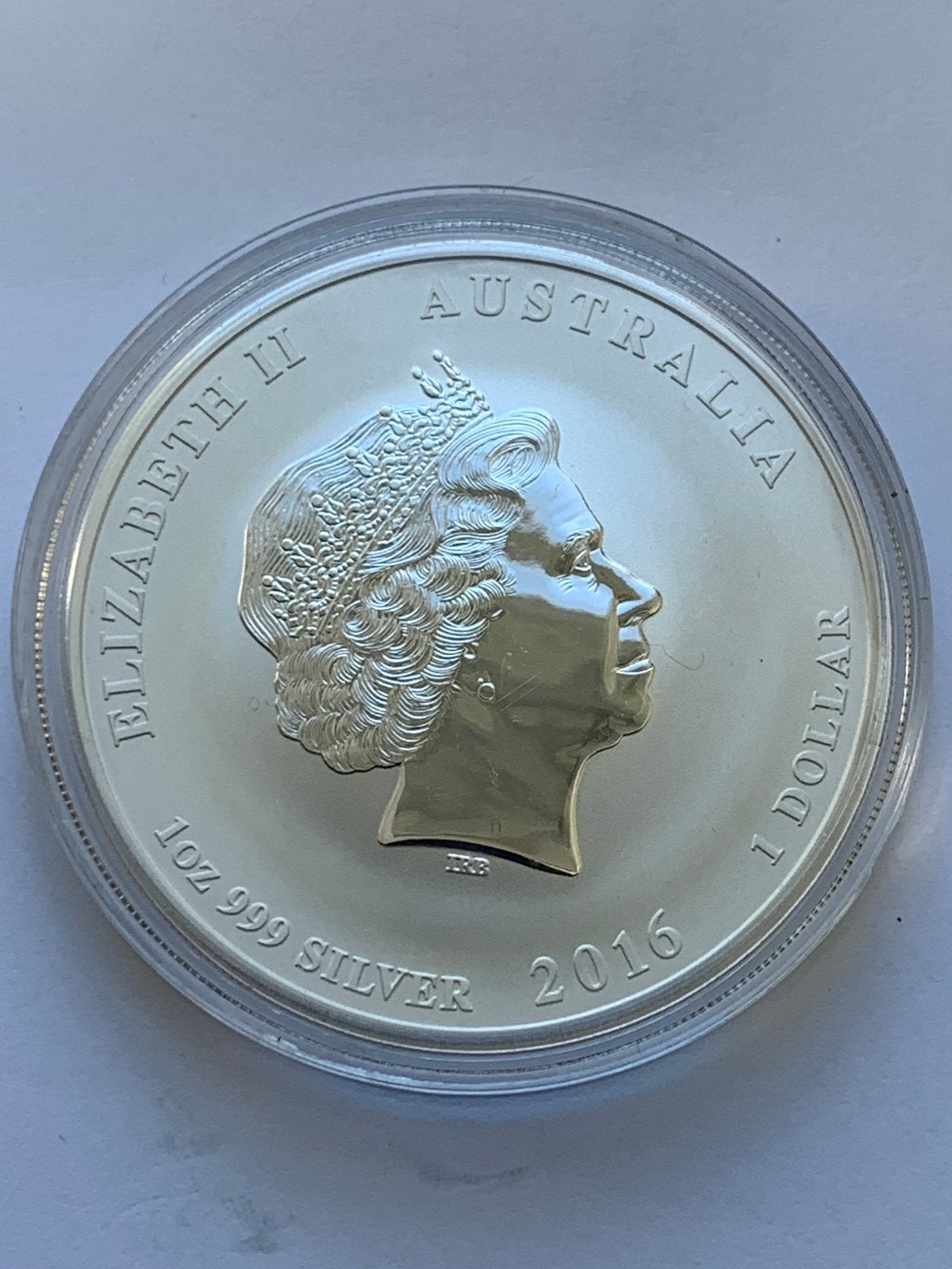 Elisabeth 2 met de gekleurde aapjes 2016 de 1 oz munt, Ophalen of Verzenden, Zilver
