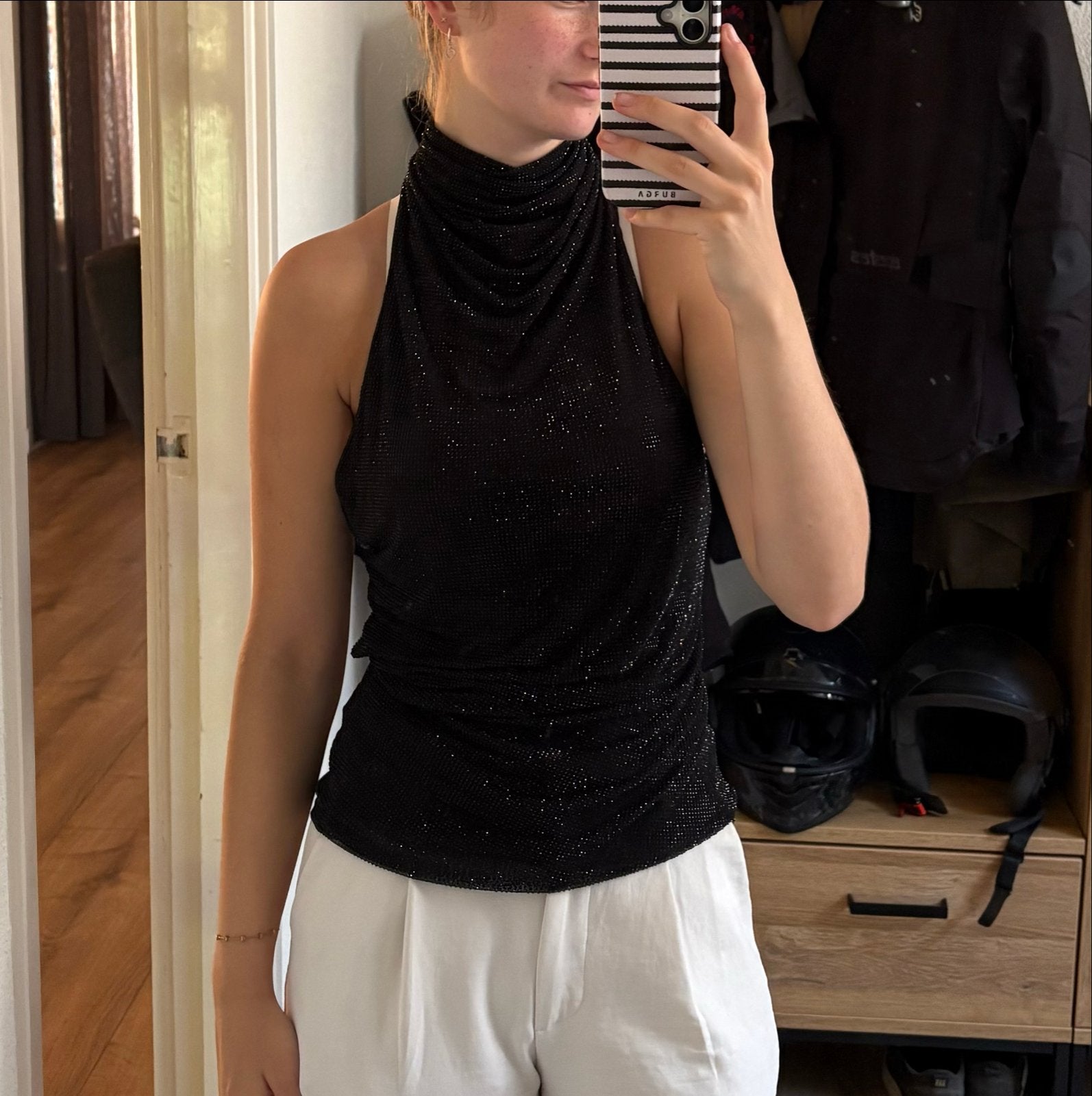 Zara Glitter Halter Top Zwart - Nieuw met kaartjes, Zwart, Nieuw, Ophalen of Verzenden, Zonder mouw
