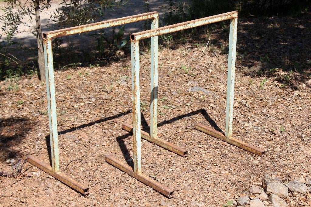 Brocante - Set stoere stalen schragen!, Ophalen, Gebruikt