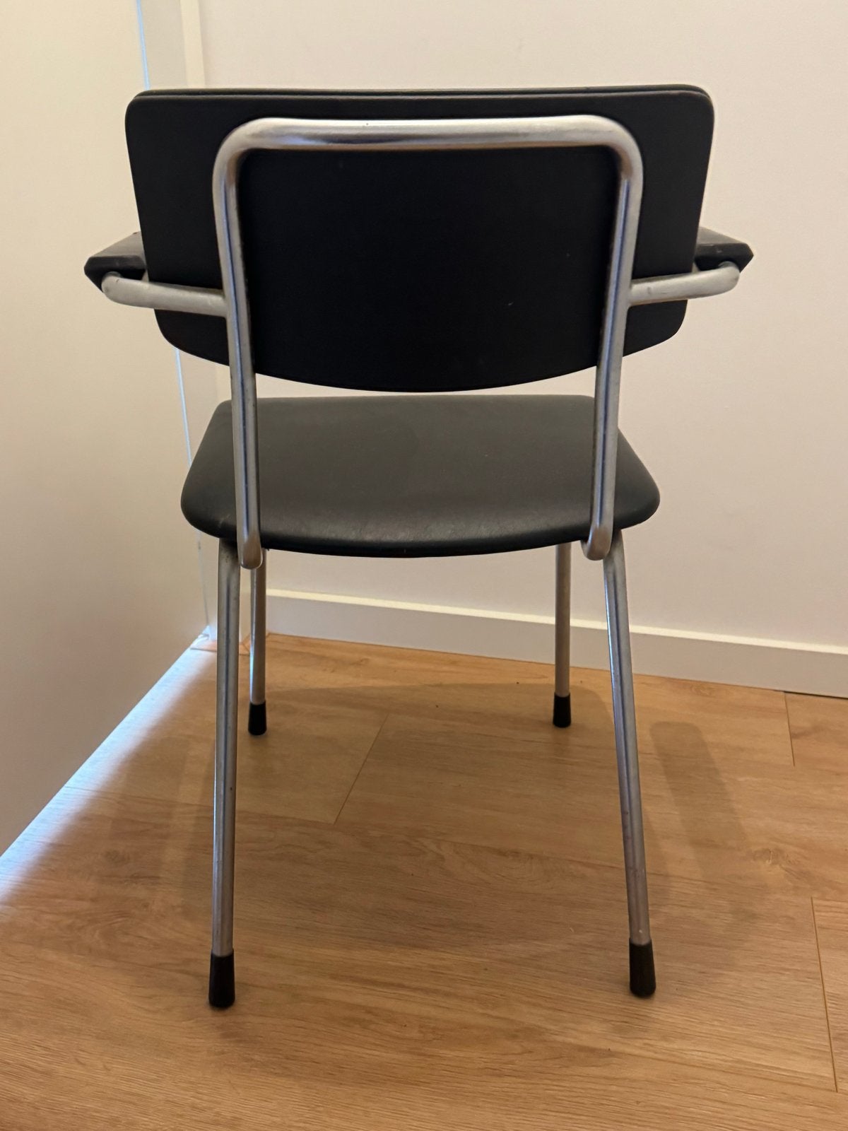 Gispen 1235 zwart skai leer, Huis en Inrichting, Stoelen, Ophalen, Gebruikt, Zwart, Metaal
