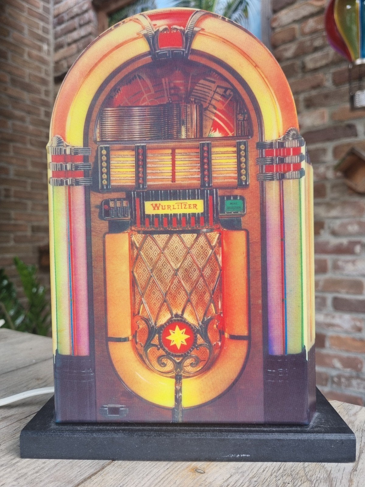 Vintage Wurlitzer Jukebox Tafellamp - P.J. Design, Ophalen of Verzenden, Gebruikt, 1970 tot heden, Wurlitzer