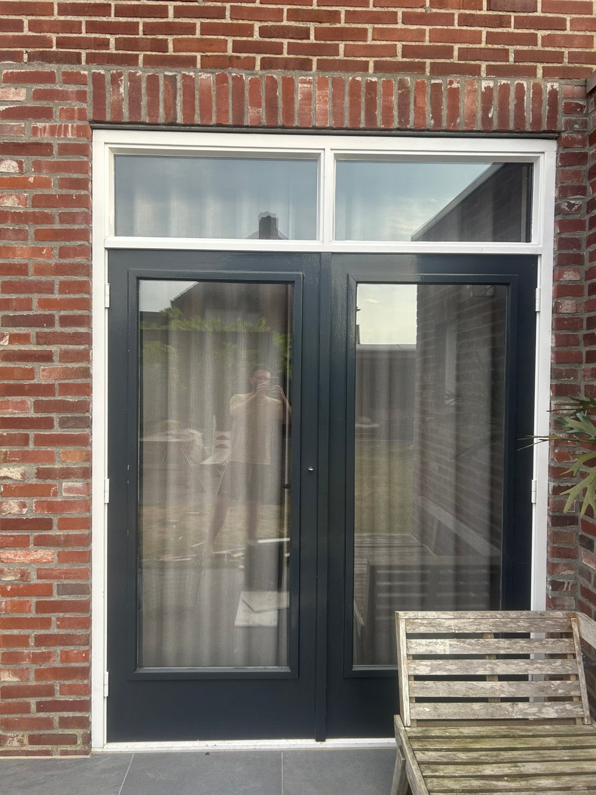 Complete pui kozijn gordijnen hor, Doe-het-zelf en Verbouw, Kozijnen en Schuifpuien, Gebruikt, Schuifpui, Hout, 225 cm of meer