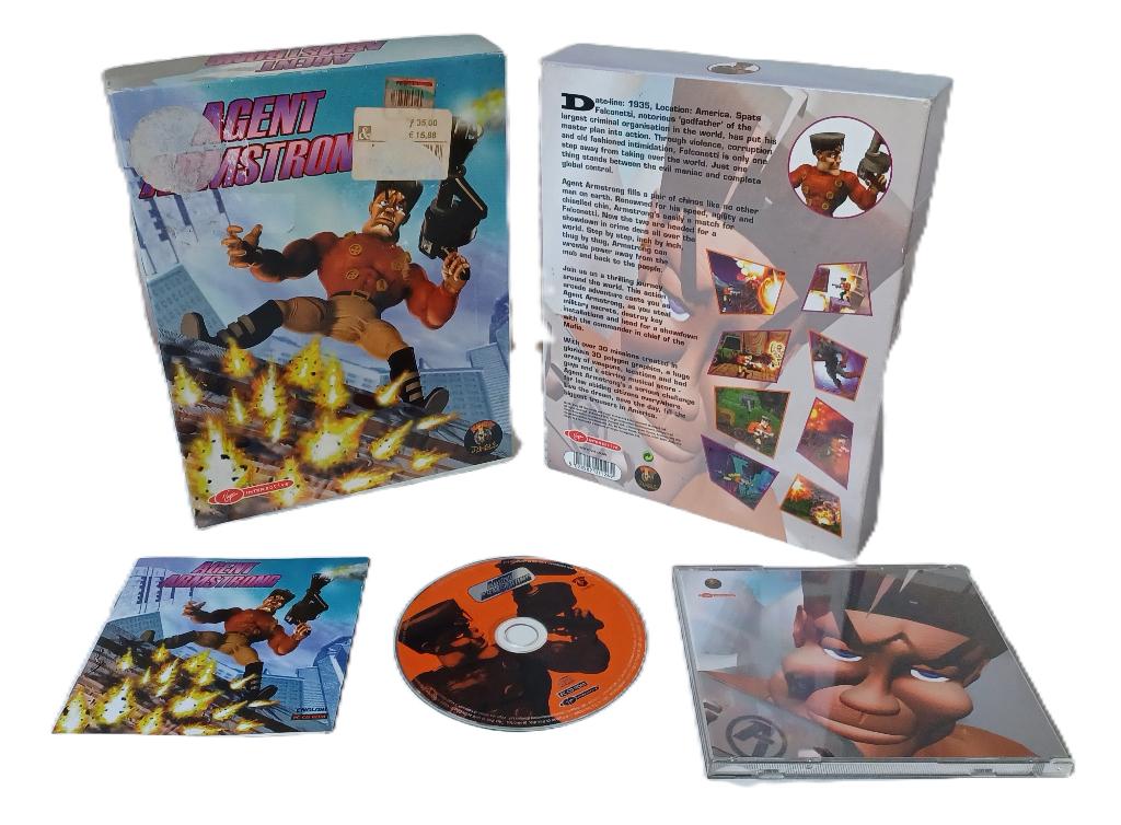 Agent Armstrong game in bigbox instructieboekje Engels, Avontuur en Actie, Gebruikt, 1 speler, Eén computer