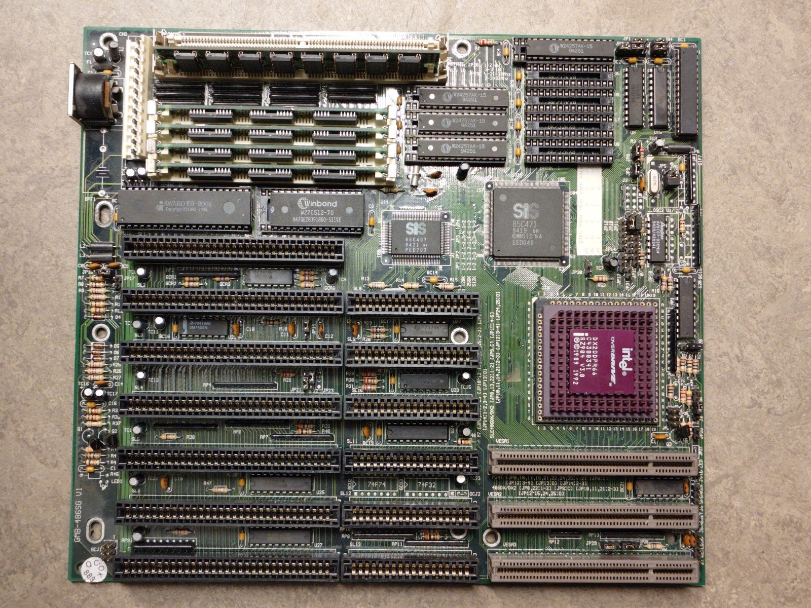 Intel 486 DX2 66 Overdrive - moederbord 8MB RAM, Ophalen of Verzenden, Intel