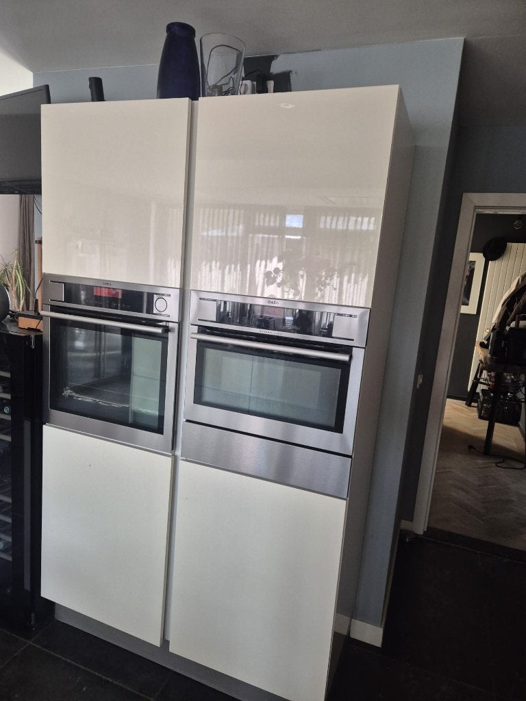 Keuken kasten met ovens, Ophalen, Gebruikt, Wit, Enkelwandige keuken