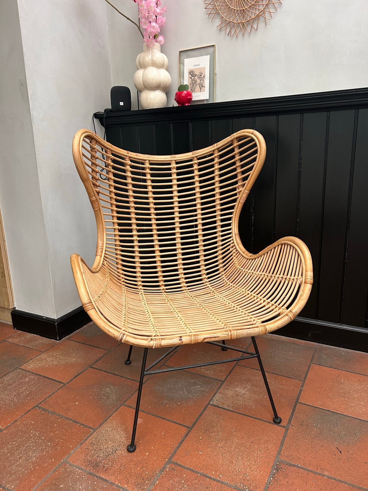 Rotan Egg Chair - Stijlvolle en comfortabele fauteuil, Ophalen, Overige kleuren, Riet of Rotan, Zo goed als nieuw