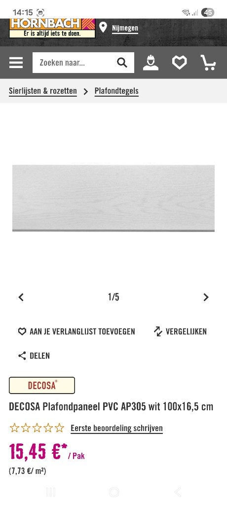 Pvc plafonddelen, Ophalen, Nieuw, Overige materialen, 20 tot 50 mm