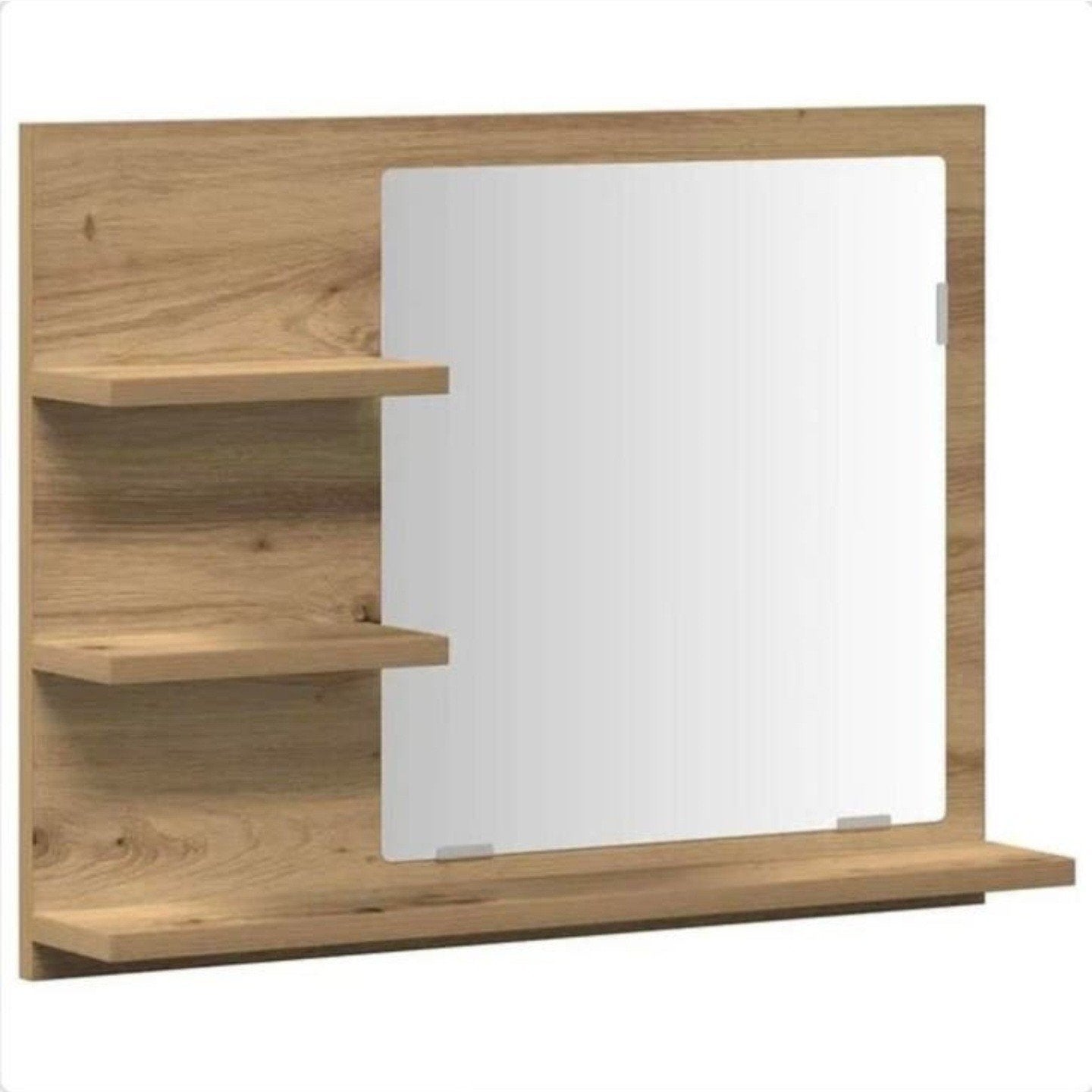 Spiegel Met Plankjes Houtkleur badkamer, Ophalen, Nieuw, Minder dan 100 cm, Rechthoekig