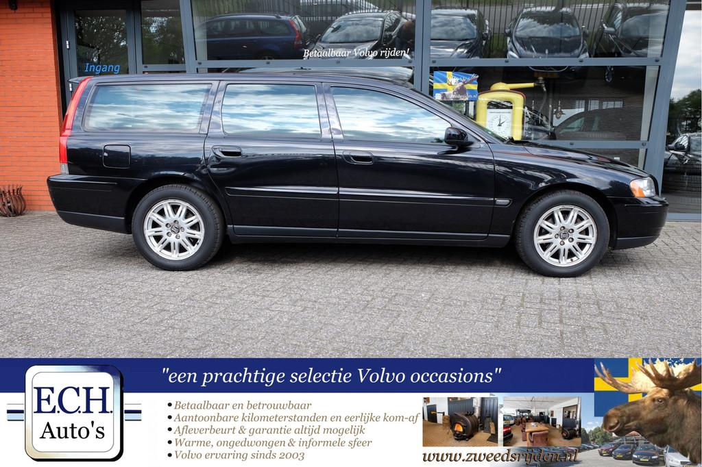 Volvo V70 2.4 140 pk Aut. Edition II, Leer dealer o.h.Trekha, Auto's, Met garantie (alle), Zwart, 2435 cc, Euro 4