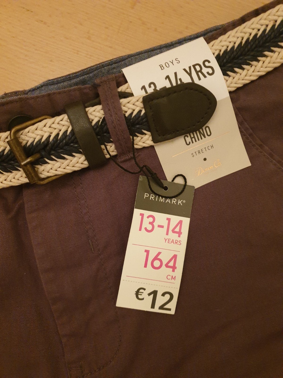 Chino Stretch Broek met Riem - Nieuw met kaartjes, Ophalen of Verzenden, Nieuw