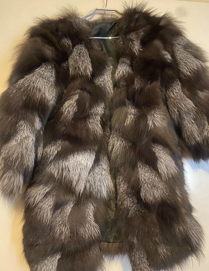 Luxe bontjas van vossenbont - Maat M, Kleding | Dames, Jassen | Winter, Ophalen, Zo goed als nieuw, Maat 36 (S), Bruin