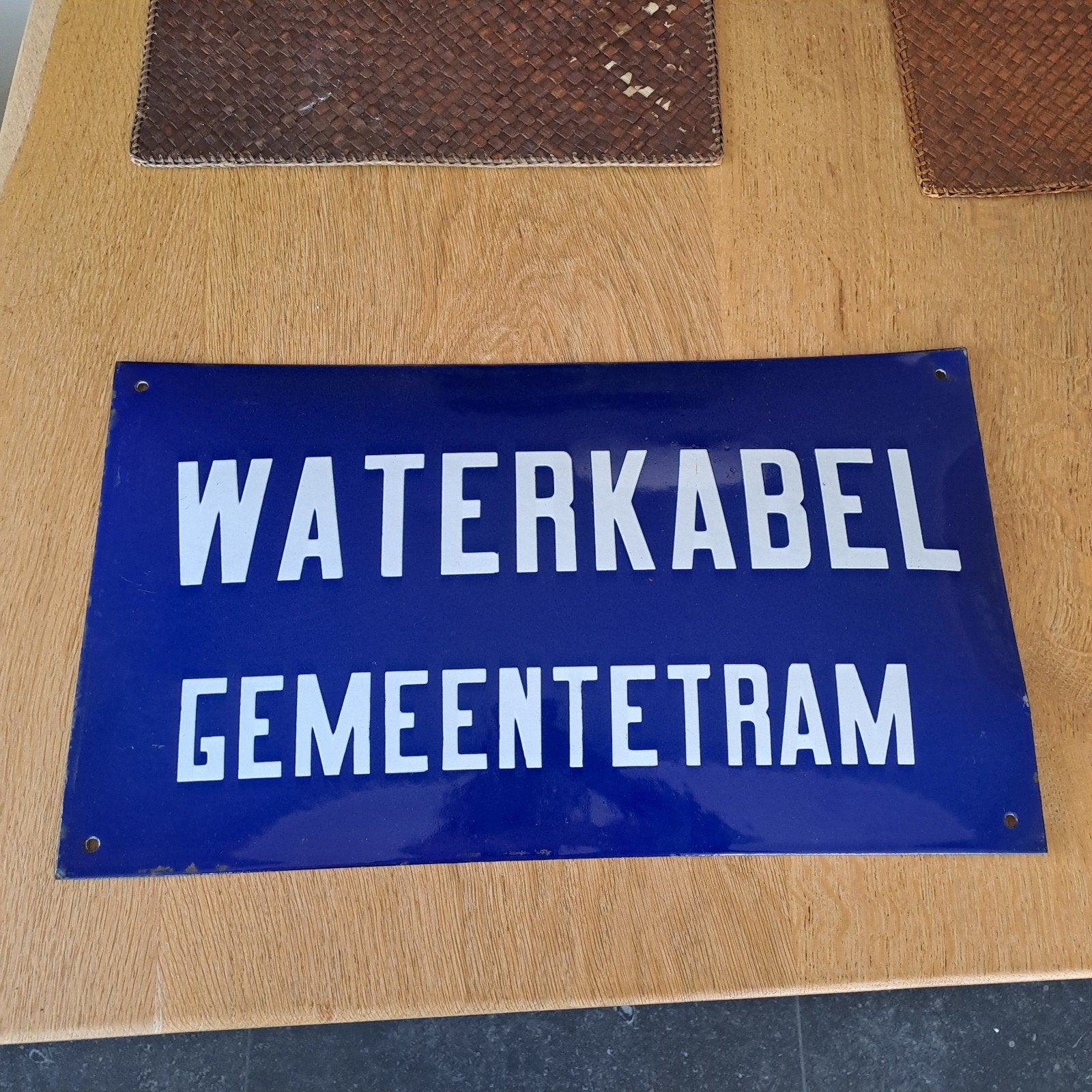antiek emaille bord Gemeentetram Amsterdam, Ophalen of Verzenden