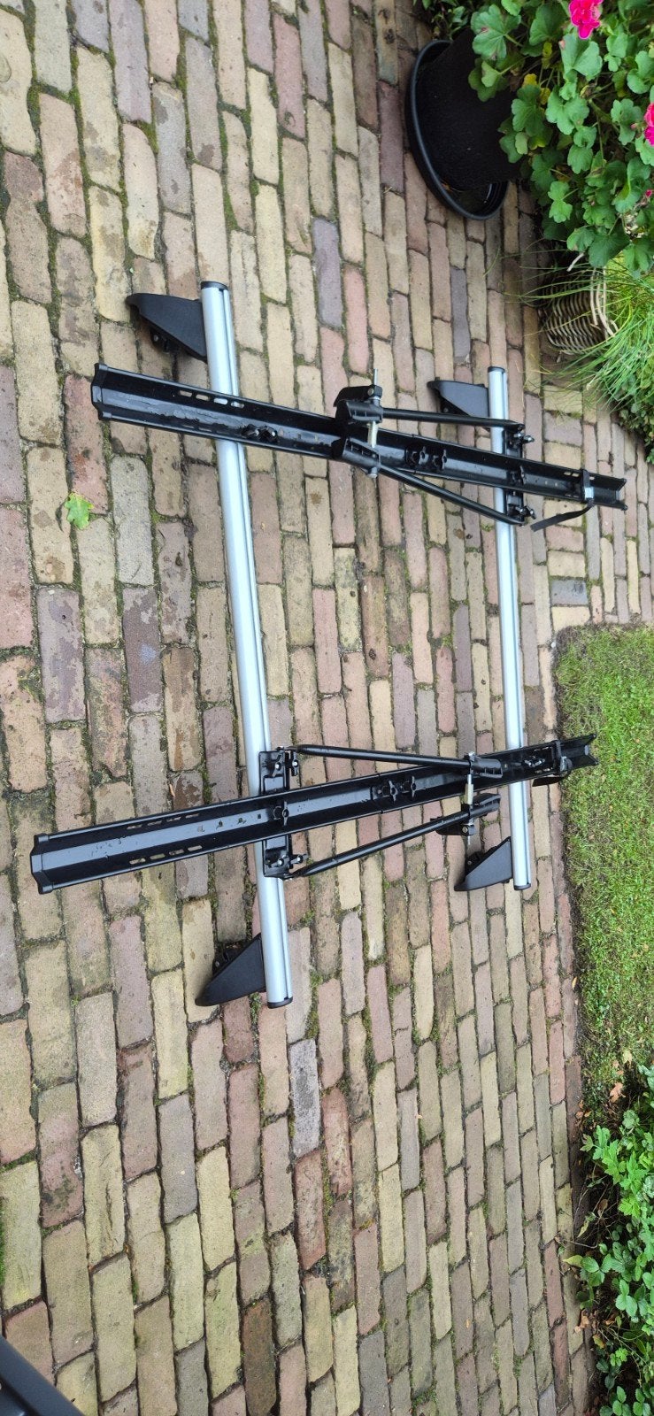 Opel dakdragers met fietsendragers, Auto diversen, Ophalen, Gebruikt