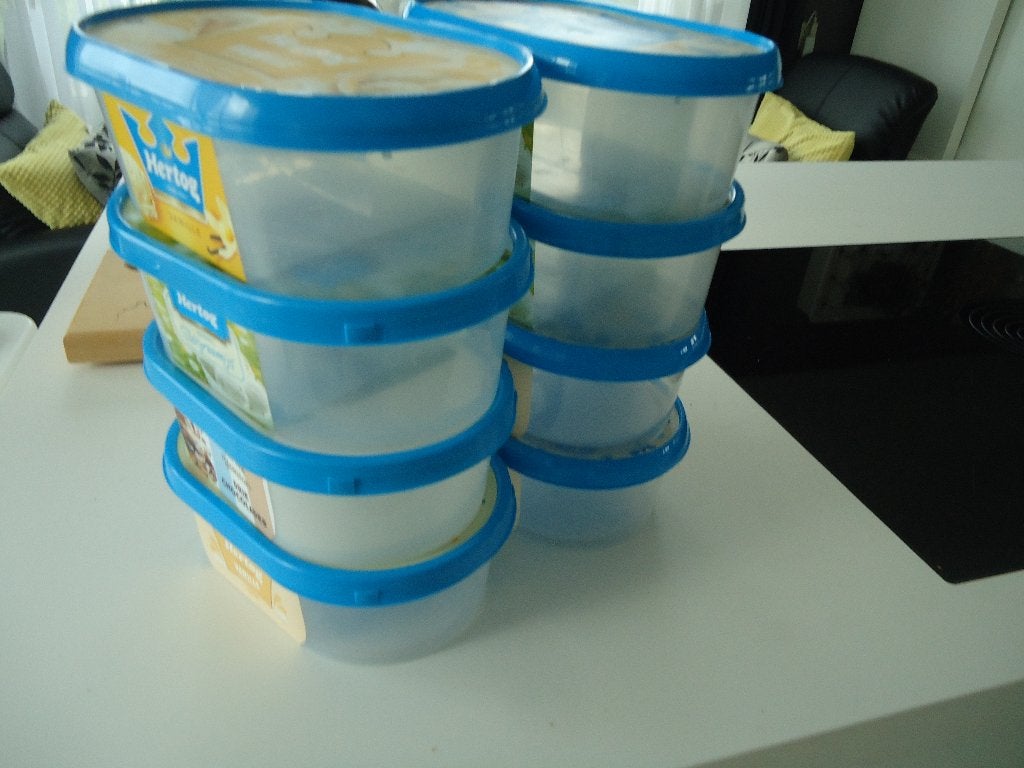 8 voorraaddozen lege dozen van ijs van 900 ml, Overige typen, Ophalen of Verzenden, Nieuw, Kunststof