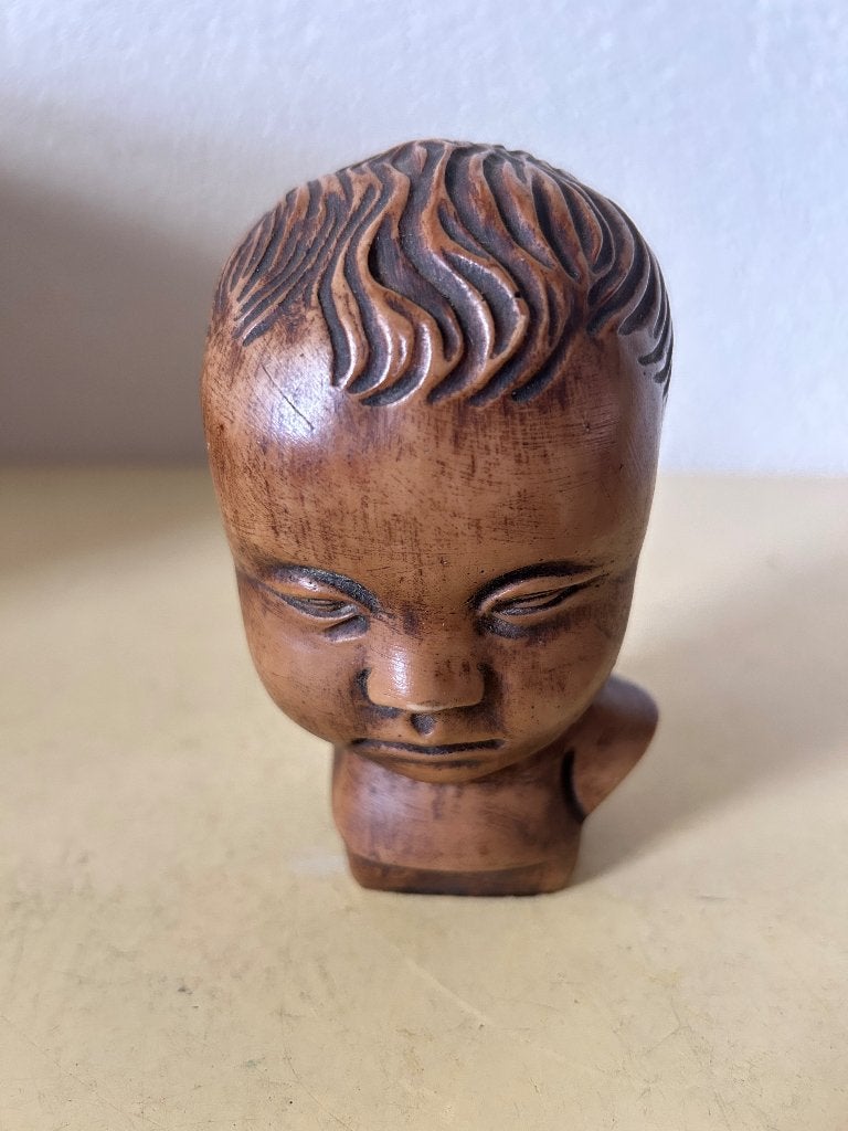 Vintage Kinderkopje Buste - Gebroeders van Paridon AP 240, Overige onderwerpen, Minder dan 20 cm, Handgemaakt, Ophalen of Verzenden