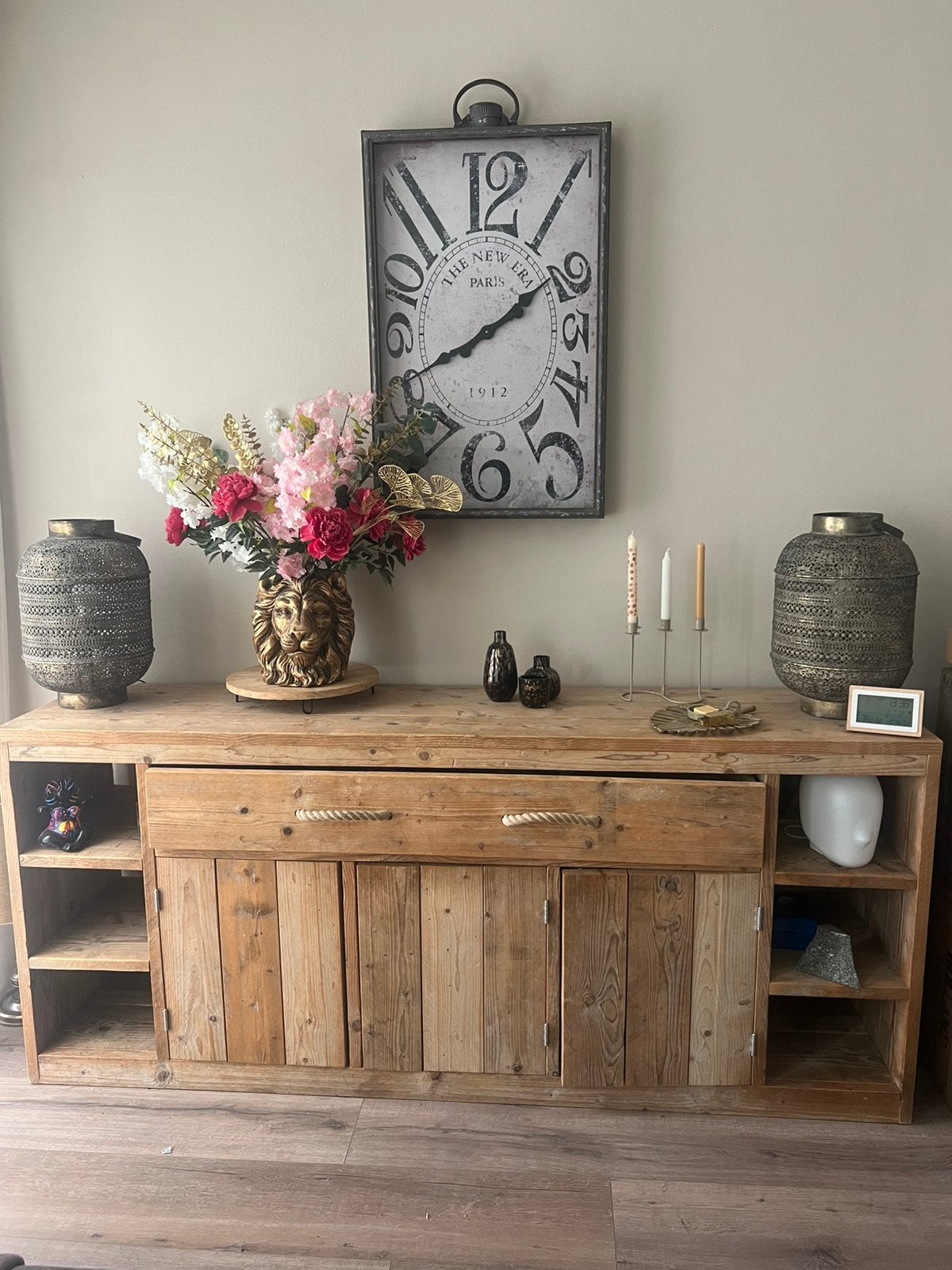 Steiger houten dressoir, Huis en Inrichting, Kasten | Dressoirs, Ophalen, Gebruikt, Met deur(en), 150 tot 200 cm