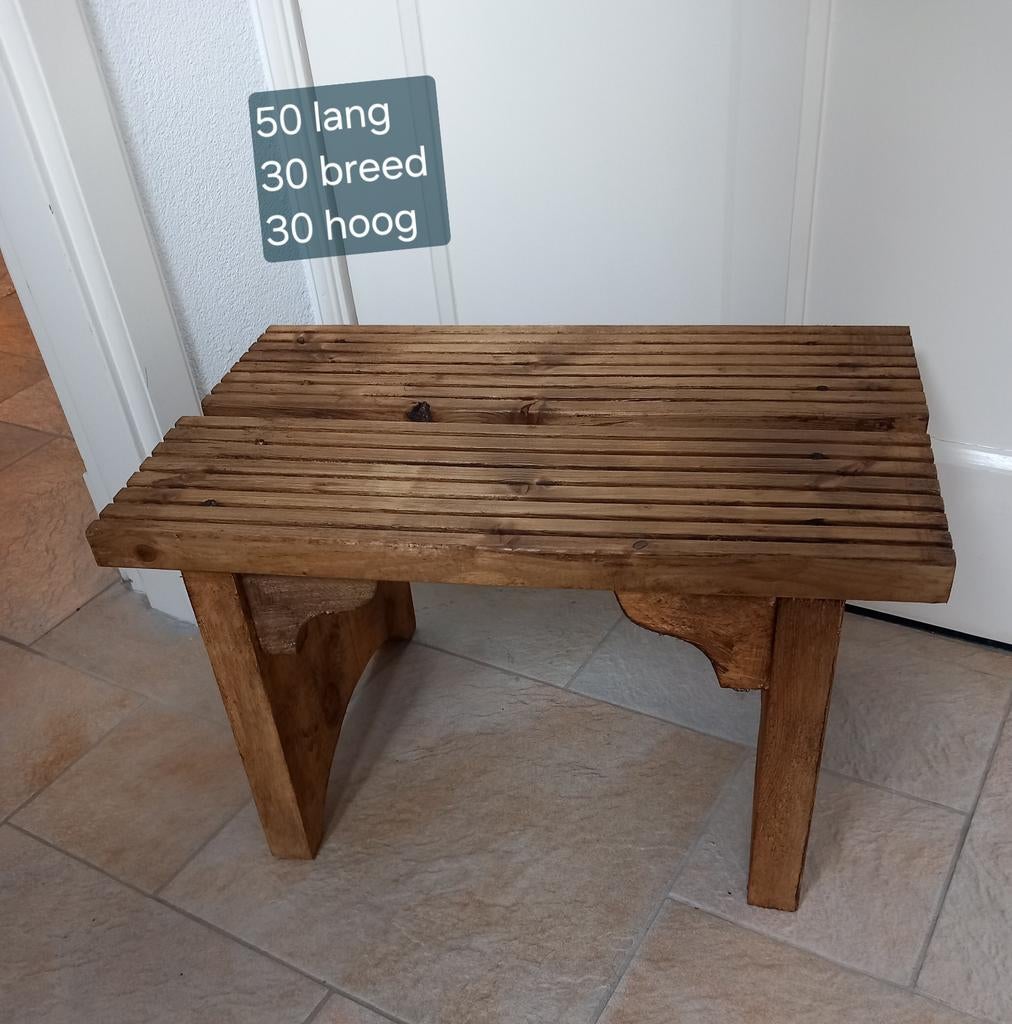 Houten plantenkrukje - 50x30x30 cm, Ophalen of Verzenden, Gebruikt, Hout