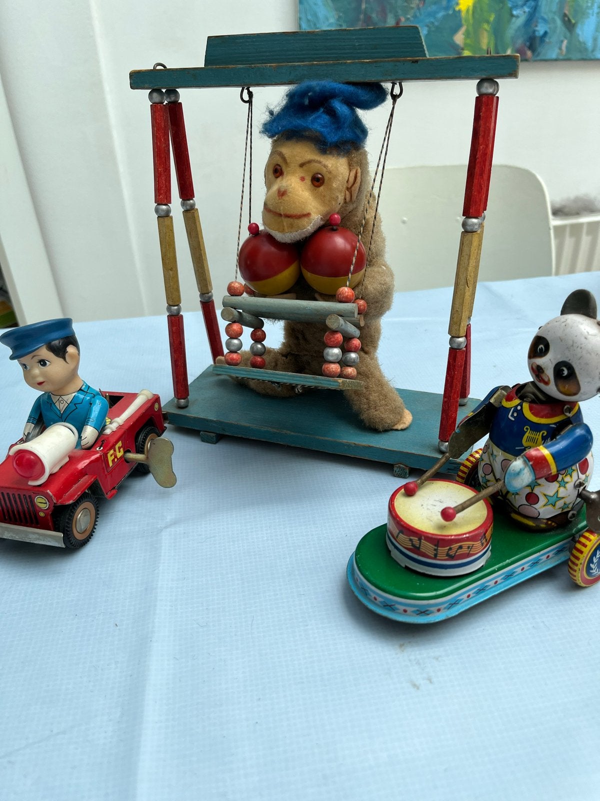 Vintage Opwindbaar Speelgoed: Aap, Panda, Auto - Per Stuk, Antiek en Kunst, Antiek | Speelgoed, Ophalen of Verzenden
